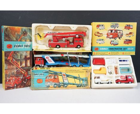 Three boxed Corgi Major diecast models to include Gift Set No. 24 Construction Set Commer 3/4 Ton Chassis, 1127 Simon Snorkel