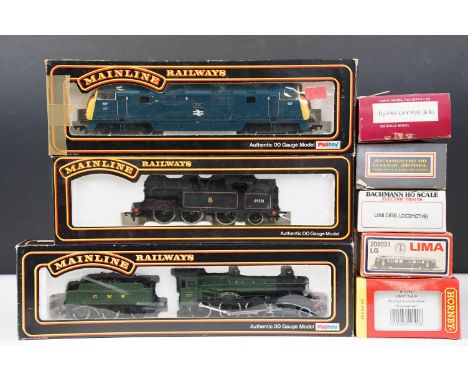 Eight boxed OO / HO gauge locomotives to include Bachmann 5 U36B Diesel, 3 x Palitoy Mainline (54155 N2 Class 0-6-2T BR lined