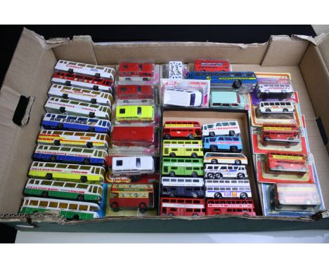 Collection of 37 boxed and unboxed diecast model buses to include ERTL Thomas The Tank Engine Bulgy, 9 x boxed Majorette mode