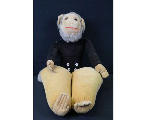 Norah Wellings "KNUTTO' model 450 Monkey Teddy with mother of pearl buttons to jacket, early 20th C, right arm slightly detac