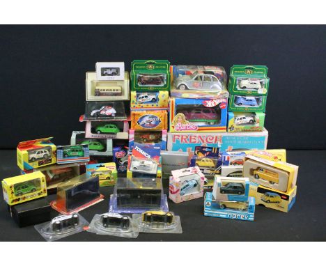 Around 40 diecast / plastic / tin plate Citroen 2CV models to include Mattel Hot Wheels Dyane Barbie 6792, Corgi, Matchbox, E