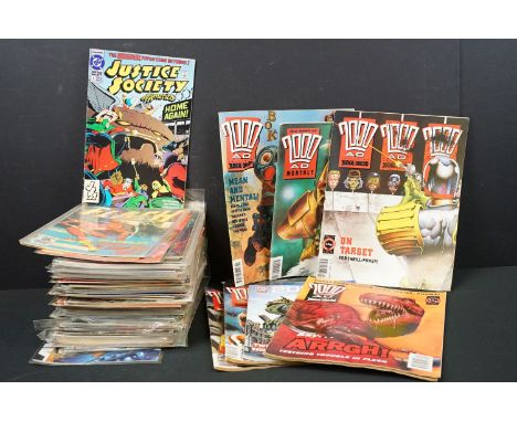 Comics - 87 Mainly DC / Marvel comics from the 80s onwards to include Fantastic Four, Marvel Triple Action, Justice Society O