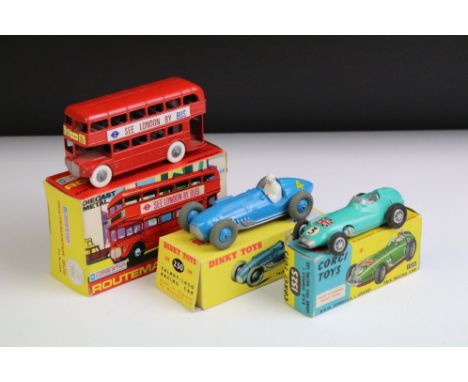Three boxed diecast models to include Corgi 152S BRM Formula 1 Grand Prix Racing Car (Missing figure), Lone Star No. 1259 Rou