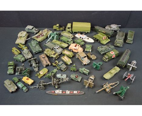 57 Mid 20th C onwards Military diecast models featuring Matchbox Superkings, Dinky, Matchbox Seakings, Britains, Corgi, Lone 