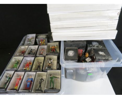 51 Boxed Eaglemoss DC Super Hero Collection metal figures featuring Centennial Park Superman, Batman and the Batmobile, Solom