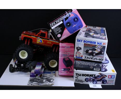 Collection of radio controlled models to include Tamiya 1/10 scale The Hornet (part-built and appearing complete, but uncheck