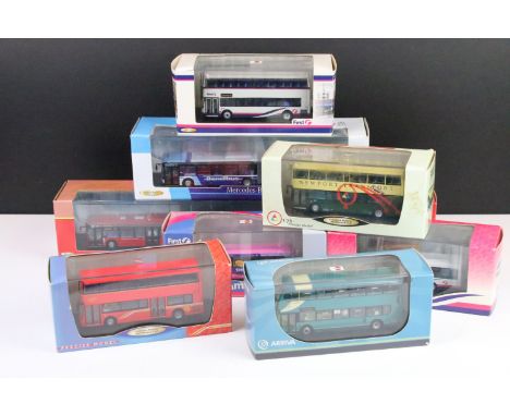 Nine boxed / cased Creative Master Northcord Ltd Creative Masters diecast model buses to include UKBUS 5106 First, UKBUS 6023