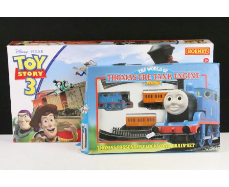 Two boxed Hornby OO gauge TV related train sets to include R260 Thomas the Tank Engine Passenger Clockwork Set and R1149 Toy 