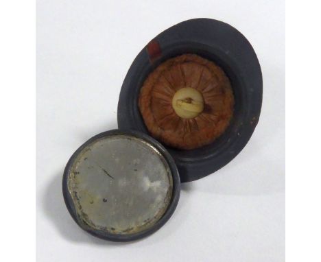 WORLD WAR I LADIES POWDER COMPACT, in the form of a French grey metal helmet, the underside enclosed by a mirror lined circul