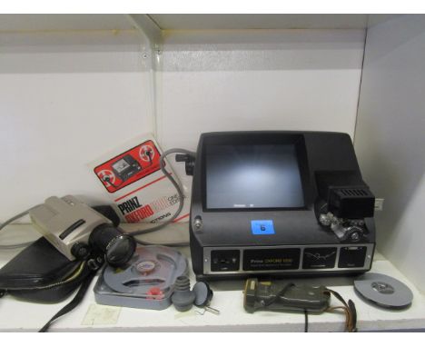 A Prinz Oxford 1200 Cine Editor with box instructions and an Olympus Pen 8 cine camera