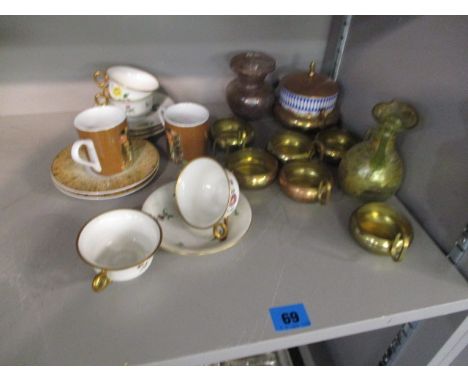 A part Bavarian teaset and two Goebel coffee cans and saucers and other items