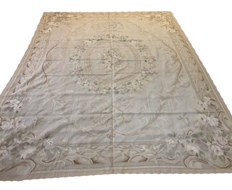 FINE AUBUSSON SAVONNERIE DESIGN NEEDLEPOINT CARPET, 310cm x 244cm. 