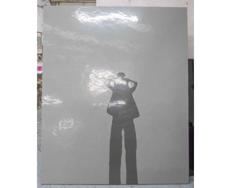 AFTER PETER EASTMAN (SOUTH AFRICAN) 'Green window', enamel on masonite, 203cm x 108cm.