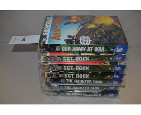 DC Comics' Showcase Presents: Our Army At War; Sgt. Rock; The Haunted Tank; and The Unknown Soldier.  (7)