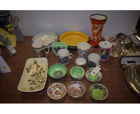 Maling ceramics, to include: trinket dishes in 'Chintz' pattern, primrose border in Victoria green; and others; bowls; vases;