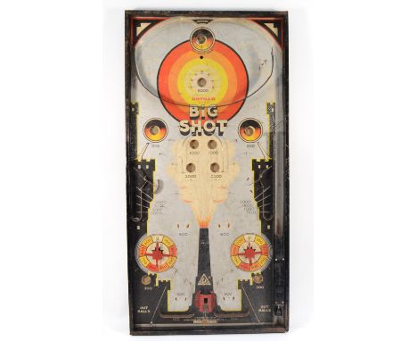 A mid 20th century Gotham G-130 Big Shot painted tin plate pinball game, 61x30cm. 