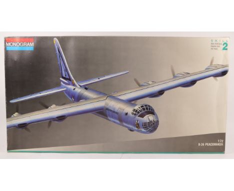 Monogram, a vintage 1:72 plastic B-36 Peacemaker kit model, 5707. 