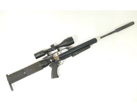 A Gunpower Stealth PCP air rifle, with Hawke VT3-9x50 telescopic sights and moderator, serial number 008364, overall length 1
