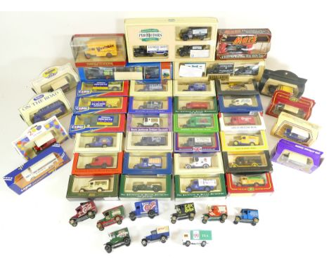 LLedo and Corgi, a large collection of approximately 40 diecast commercial vehicles to include Mars, Tetley, and Weetabix 