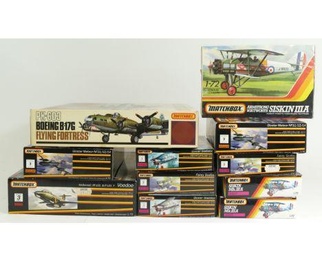 Matchbox, a vintage plastic 1:72 kit of a Boeing B-17G model, PK-603, together with ten 1:72 kits of aviation models, 40418, 