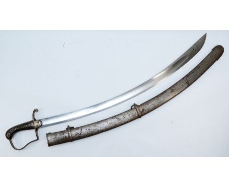 A 1796 pattern Light Cavalry Trooper’s Sabre of regulation type, with curved blade broadening towards the tip, stamped 'Woole