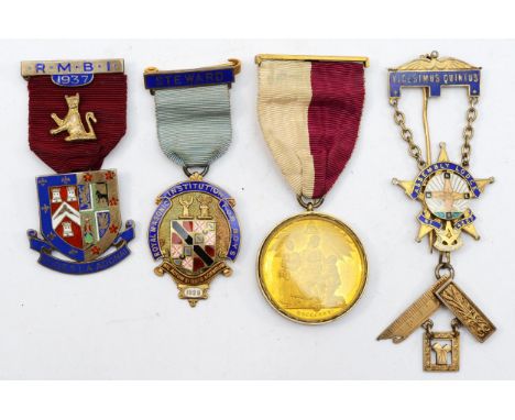 Four silver and enamel Masonic Jewels, including Assembly Lodge, 4357, 106gm&nbsp;