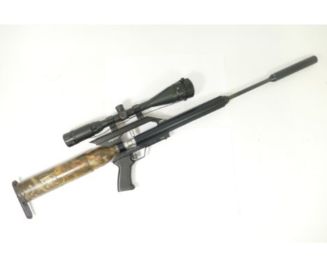 A Gunpower Stealth PCP air rifle, with illuminated etched telescopic sights 6-24x50, fitted moderator, serial number 009426, 