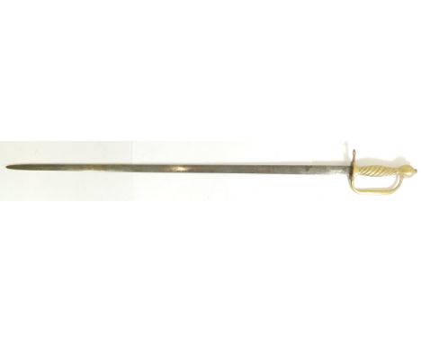 A 19th century sword, steel hilt, blade 77cm, metal scabbard, probably not original to it, together with a 19th century Frenc