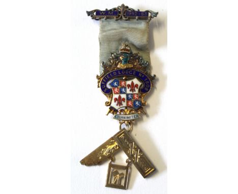 Hallmarked silver gilt and enamel Masonic jewel for the Suffield Lodge No 1808  