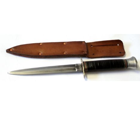 Hunting knife by William Rodgers with Wilkinson blade in leather sheath