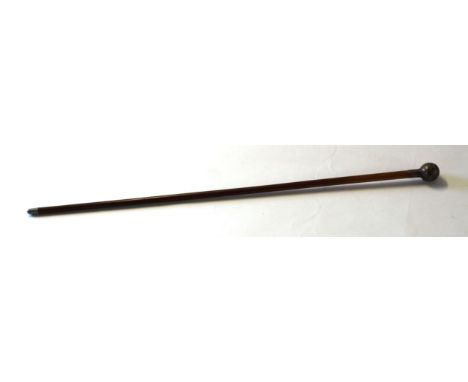 Swagger stick bearing the crest of Royal Army Medical Corps, length approx 65cm  