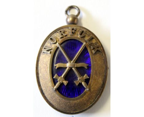 Silver gilt and enamel badge for Norfolk  