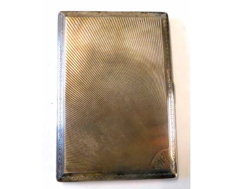 Silver cigarette box with hallmarks for Birmingham 1937, inscription to gilt interior "Presented to Brother F W Yardley to ma