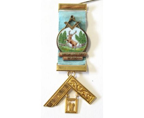Silver gilt and enamel badge for the Breckland Lodge No 8707  