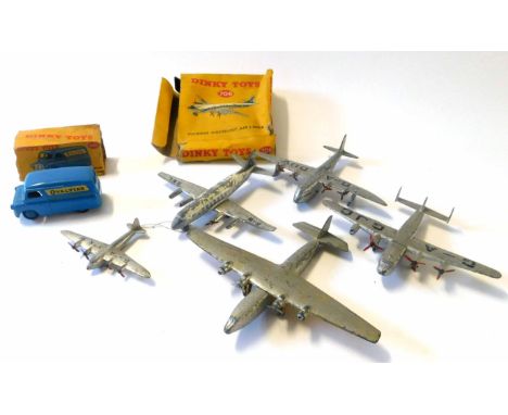 Dinky model of a Bedford 10cwt Ovaltine van No 481, together with a Vickers Viscount airliner model 706, both with original b