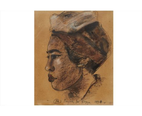 UNATTRIBUTED, SOUTHEAST ASIAN SCHOOL (XX) - PORTRAIT STUDY
Charcoal and pastel on paper
Indistinctly signed and dated 1990
39