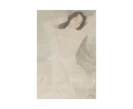 TRAN DONG LUONG (VIETNAMESE, 1925-1993) - PORTRAIT OF A LADY Coloured chalks, Signed and dated '92 lower left, label verso 77