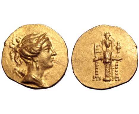 Ionia, Ephesos AV Stater. Circa 155-140 BC. Draped bust of Artemis right, wearing stephane, and with bow and quiver over shou