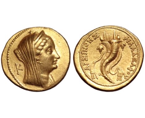 Ptolemaic Kingdom of Egypt, Arsinoe II AV Mnaieon - Oktadrachm. Alexandria, circa 253-246 BC. Head right, veiled and wearing 