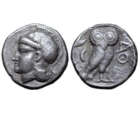 Uncertain Eastern Satrapy, ‘Athenian Series’ AR Tetradrachm. Uncertain mint, circa 323-240 BC. Attic standard. Head of Athena