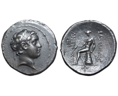 Seleukid Empire, Antiochos the son of Seleukos IV AR Tetradrachm. Antioch, circa 175 BC. Diademed head right / Apollo Delphio