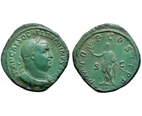 Balbinus Æ Sestertius. Rome, AD 238. IMP CAES D CAEL BALBINVS AVG, laureate, draped and cuirassed bust right / P M TR P COS I