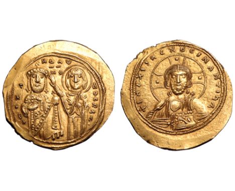 Michael VI Stratioticus AV Histamenon Nomisma. Constantinople, AD 1056-1057. + IhS XIS REX REGNANTIhm, facing bust of Christ 