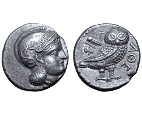 Baktria, 'Athenian Series' AR Didrachm. Uncertain mint in the Oxus region, circa 261-239/8 BC. Attic standard. Head of Athena