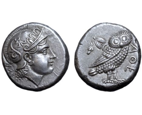 Baktria, 'Athenian Series' AR Tetradrachm. Uncertain mint in the Oxus region, circa 261-239/8 BC. Attic standard. Head of Ath