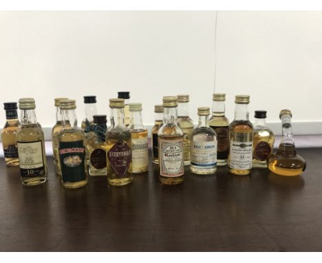 TWENTY SINGLE MALT SCOTCH WHISKY MINIATURES Includes: Glenlivet 1940 50 years old (40%), Clynelish Old Malt Cask aged 15 year