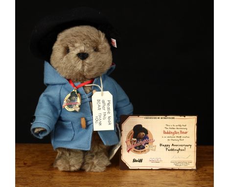 Steiff (Germany) 662010 50th Anniversary Paddington teddy bear, exclusively made for Danbury Mint, trademark Steiff button to