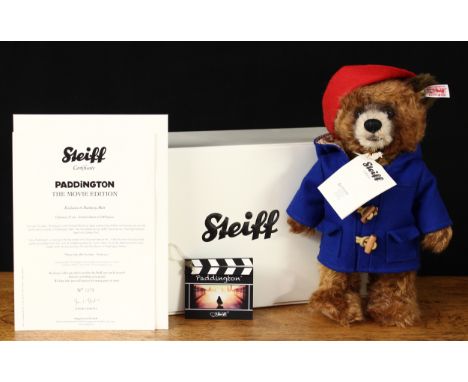 Steiff (Germany) 664656 Paddington teddy bear (the movie edition), exclusive to Danbury Mint, trademark Steiff button to ear 