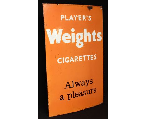 Advertising, Tobacciana and Smoking Interest - a John Player's single sided rectangular shaped enamel sign, "PLAYER'S WEIGHTS