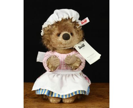 Steiff (Germany) 690259 Beatrix Potter Mrs Tiggy-Winkle, trademark Steiff button to ear with red and white tag, 22cm high, un